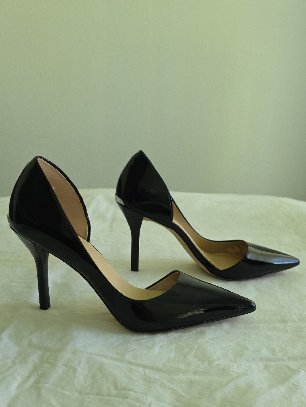 MICHAEL Michael Kors Black Patent D'Orsay Pointed-Toe Pumps